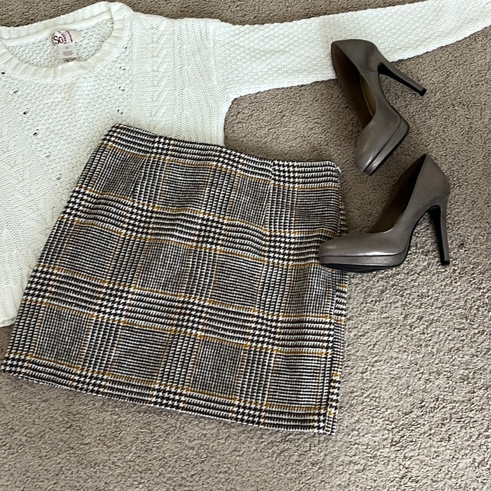 F21 Wool Plaid Skirt